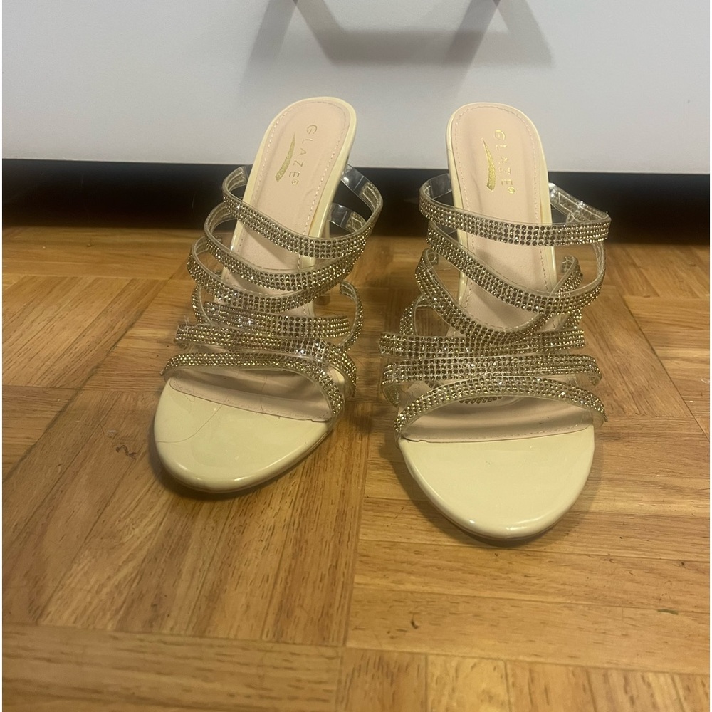 Glaze Gold Glitter Heels Size 10